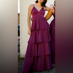 Lulu’s | XS | Plum Satin Dress